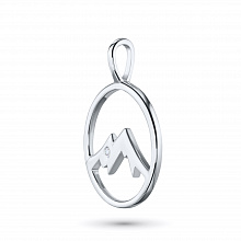 Sterling Silver Pendant with 1 Round-Cut Diamond 0.005 CT.TW