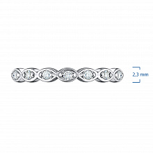 14K White Gold Ring with 7 Round-Cut Lab-Created Diamonds 0.054 CT.TW