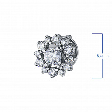 14K White Gold Earring Studs with 26 Round-Cut Lab-Created Diamonds 0.833 CT.TW