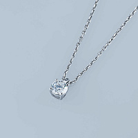 14K White Gold Pendant with 1 Round-Cut Lab-Created Diamond 0.713 CT.TW - изображение 4