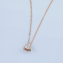 14K Rose Gold Pendant with 3 Round-Cut Lab-Created Diamonds 0.329 CT.TW