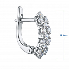 14K White Gold Earrings with 26 Round-Cut Lab-Created Diamonds 0.677 CT.TW