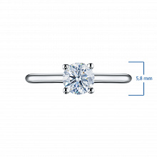 14K White Gold Ring with 1 Round-Cut Lab-Created Diamond 0.728 CT.TW