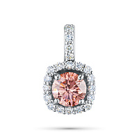 14K White Gold Pendant with 20 Round-Cut Lab-Created Diamonds 0.975 CT.TW - изображение 1