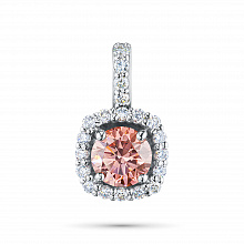 14K White Gold Pendant with 20 Round-Cut Lab-Created Diamonds 1.603 CT.TW