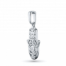Sterling Silver Pendant with 1 Round-Cut Lab-Created Diamond 0.013 CT.TW