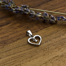 Sterling Silver Pendant with 1 Round-Cut Diamond 0.033 CT.TW