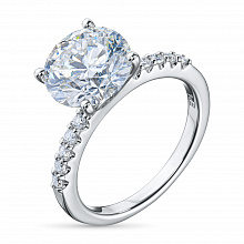 14K White Gold Ring with 11 Round-Cut Lab-Created Diamonds 3.631 CT.TW