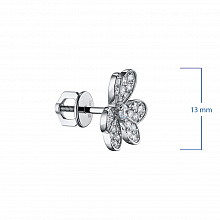 14K White Gold Earring Studs with 74 Round-Cut Lab-Created Diamonds 0.917 CT.TW