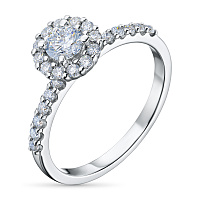 Sterling Silver Ring with 25 Round-Cut Lab-Created Diamonds 0.542 CT.TW - изображение 1