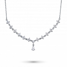 14K White Gold Necklace with 50 Round-Cut Lab-Created Diamonds 3.134 CT.TW