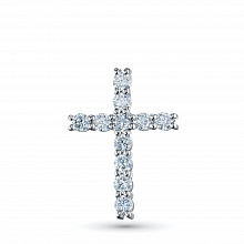 14K White Gold Pendant with 11 Round-Cut Lab-Created Diamonds 0.508 CT.TW