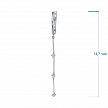Sterling Silver Earrings with 6 Round-Cut Lab-Created Diamonds 0.19 CT.TW