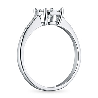 14K White Gold Ring with 23 Round-Cut Lab-Created Diamonds 0.415 CT.TW - изображение 4