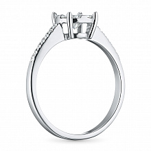 14K White Gold Ring with 23 Round-Cut Lab-Created Diamonds 0.482 CT.TW