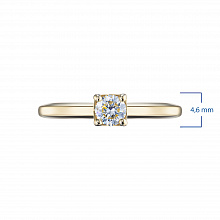 14K Yellow Gold Ring with 1 Round-Cut Lab-Created Diamond 0.364 CT.TW