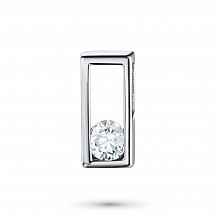 White Gold Pendant with 1 Round-Cut Diamond 0.189 CT.TW