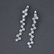 White Gold Earrings with 28 Round-Cut Lab-Created Diamonds 1.957 CT.TW