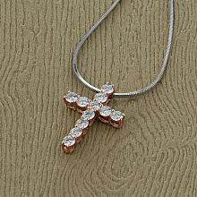 Rose Gold Pendant with 11 Round-Cut Lab-Created Diamonds 0.878 CT.TW