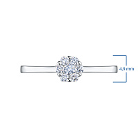 Sterling Silver Ring with 7 Round-Cut Lab-Created Diamonds 0.13 CT.TW - изображение 8