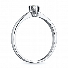 Sterling Silver Ring with 1 Round-Cut Lab-Created Diamond 0.236 CT.TW