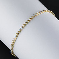 Yellow Gold Bracelet with 58 Round-Cut Lab-Created Diamonds 1.224 CT.TW - изображение 4