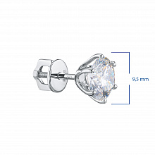 14K White Gold Earring Studs with 2 Round-Cut Lab-Created Diamonds 4.086 CT.TW