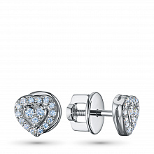 Sterling Silver Earring Studs with 34 Round-Cut Lab-Created Diamonds 0.236 CT.TW