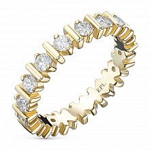 14K Yellow Gold Ring with 17 Round-Cut Lab-Created Diamonds 1.122 CT.TW
