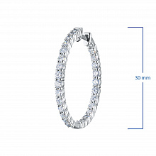 14K White Gold Earrings with 54 Round-Cut Lab-Created Diamonds 3.271 CT.TW