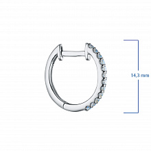 Sterling Silver Earrings with 24 Round-Cut Lab-Created Diamonds 0.143 CT.TW