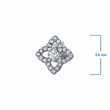 14K White Gold Earring Studs with 50 Round-Cut Lab-Created Diamonds 0.466 CT.TW