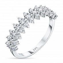 Sterling Silver Ring with 33 Round-Cut Lab-Created Diamonds 0.379 CT.TW