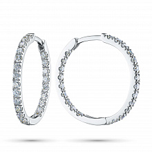 14K White Gold Earrings with 44 Round-Cut Lab-Created Diamonds 1.007 CT.TW