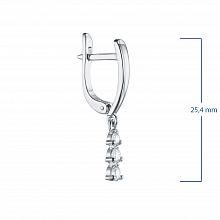 14K White Gold Earrings with 6 Round-Cut Lab-Created Diamonds 0.482 CT.TW