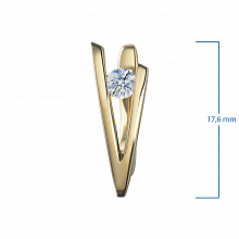 14K Yellow Gold Earrings with 2 Round-Cut Lab-Created Diamonds 0.287 CT.TW