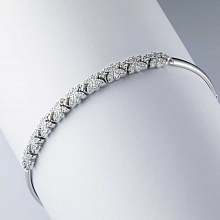 14K White Gold Bracelet with 100 Round-Cut Lab-Created Diamonds 0.671 CT.TW