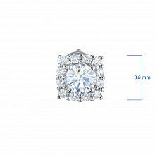 14K White Gold Earring Studs with 26 Round-Cut Lab-Created Diamonds 0.998 CT.TW