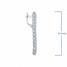 14K White Gold Earrings with 74 Round-Cut Lab-Created Diamonds 1.579 CT.TW