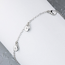 Sterling Silver Bracelet with 3 Round-Cut Diamonds 0.062 CT.TW