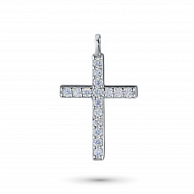 14K White Gold Pendant with 16 Round-Cut Lab-Created Diamonds 0.302 CT.TW