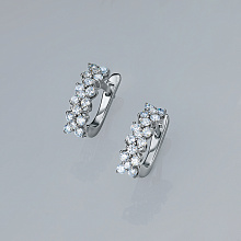 14K White Gold Earrings with 34 Round-Cut Lab-Created Diamonds 0.569 CT.TW