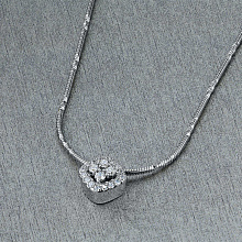 14K White Gold Pendant with 20 Round-Cut Lab-Created Diamonds 0.256 CT.TW