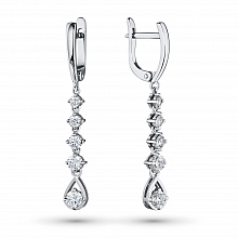 14K White Gold Earrings with 10 Round-Cut Lab-Created Diamonds 1.306 CT.TW