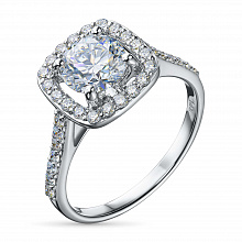 14K White Gold Ring with 37 Round-Cut Lab-Created Diamonds 2.721 CT.TW
