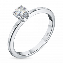 Sterling Silver Ring with 1 Round-Cut Lab-Created Diamond 0.209 CT.TW