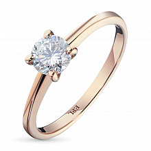 Rose Gold Ring with 1 Princess-Cut Lab-Created Diamond 0.715 CT.TW