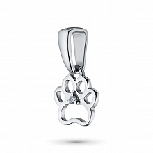 Sterling Silver Pendant with 1 Round-Cut Lab-Created Diamond 0.006 CT.TW