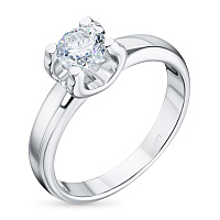 White Gold Ring with 1 Round-Cut Diamond 0.4 CT.TW - изображение 9