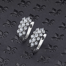 14K White Gold Earrings with 26 Round-Cut Lab-Created Diamonds 1.241 CT.TW